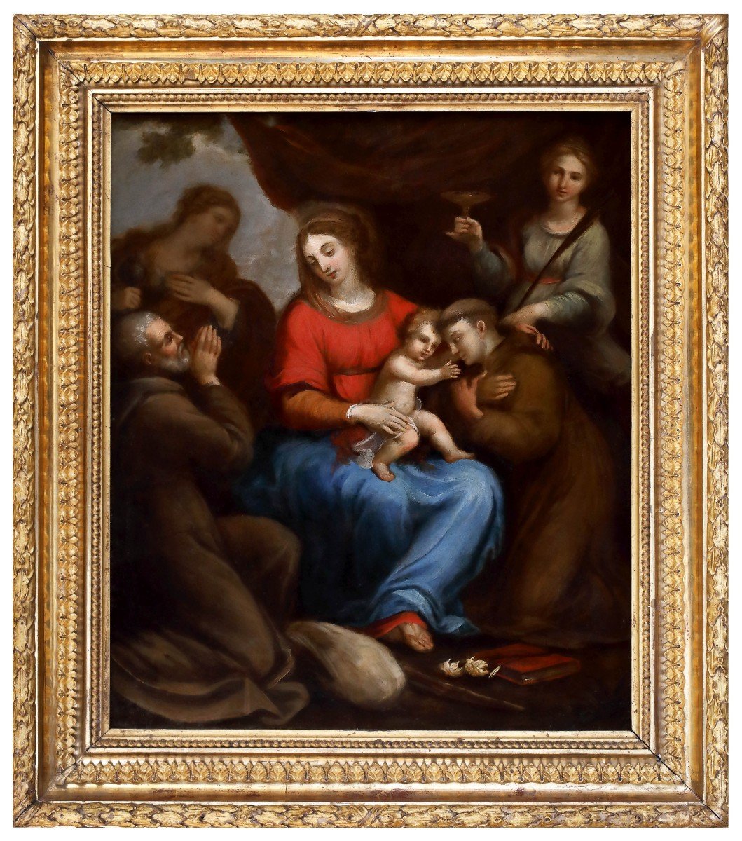 Madonna With Child And Saints/christ And The Samaritan Painting Double Face, Bologna Italy