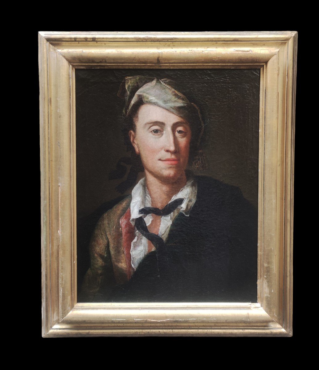 Portrait d'Un Homme Avec Une Chemise Déboutonnée, Tableau , Venice XVIIIème Siècle 