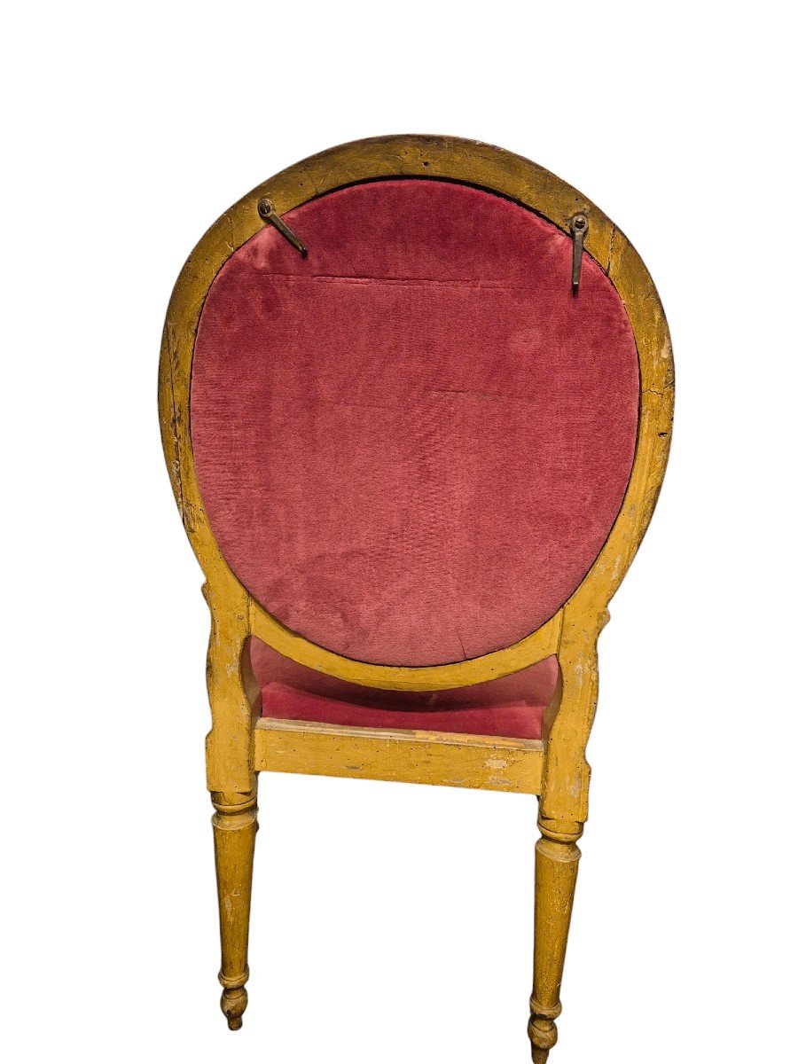 Fauteuils Louis XVI, Bois Doré Rome XVIIIème Siècle -photo-2