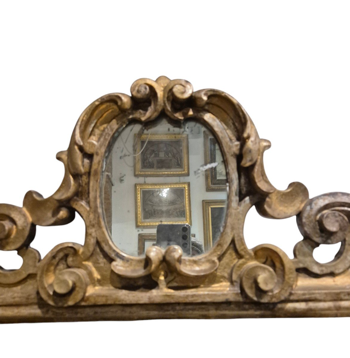 Mirror, Carved And Silvered Wood , Italy XVIIIth Century -photo-3