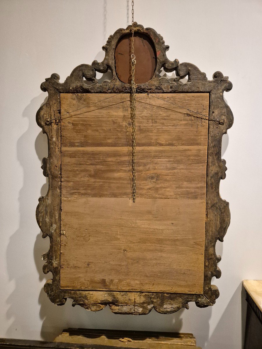 Mirror, Carved And Silvered Wood , Italy XVIIIth Century -photo-4