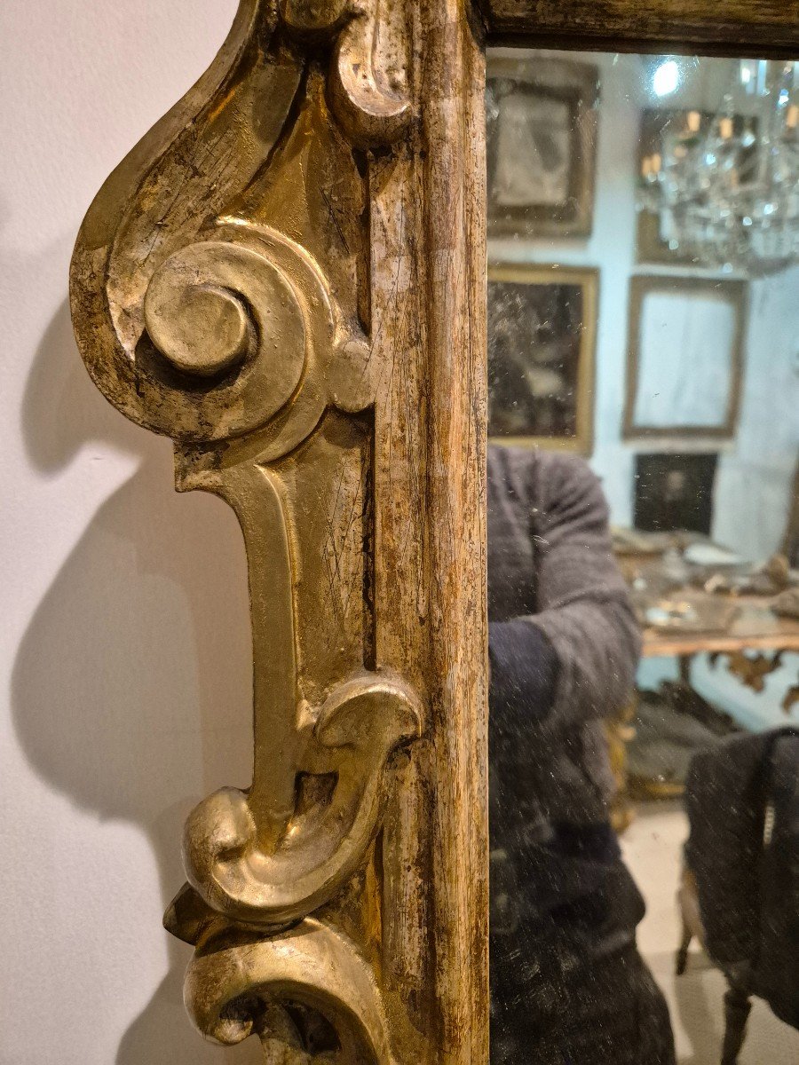 Mirror, Carved And Silvered Wood , Italy XVIIIth Century -photo-1