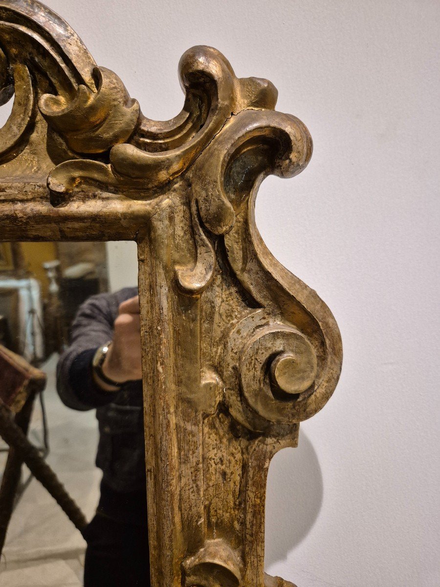 Mirror, Carved And Silvered Wood , Italy XVIIIth Century -photo-3