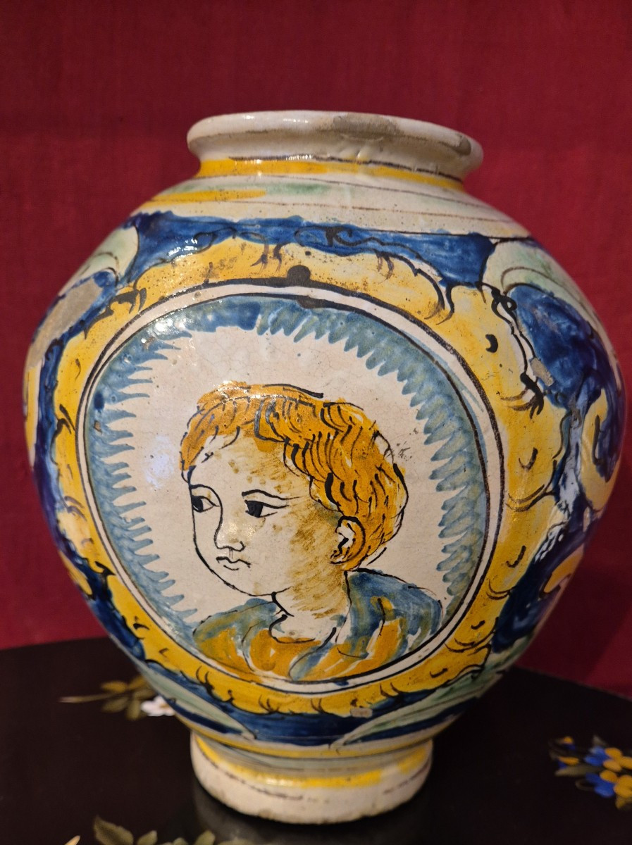 Majolica Vase, Socalled Bombola, Sicily, Caltagirone, XVIII Century