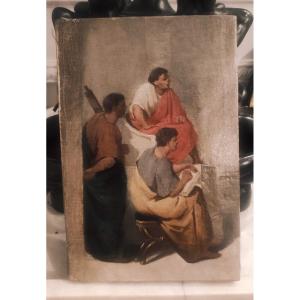Senators, Painting Oil On Canvas , France Or Italy XIXth Century 