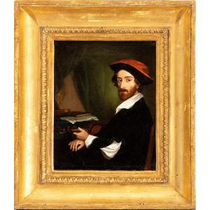 Portrait Of Violinist In Costume, Painting Italy XIXth Century 