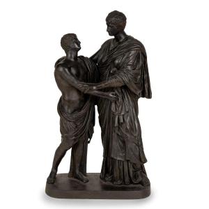 Oreste Et Electre, Bronze , Rome XIXème Siècle Grandtour 