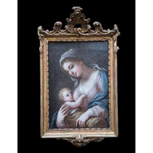 Madonna With Child, Painting , Naples XVIIIth Century 