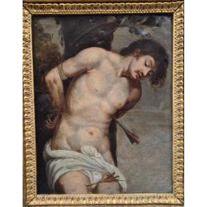 Saint Sebastian Paiting Oil On Copper Italy XVIIth Century 