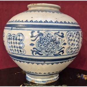 Vase Dit Bombola Maiolique Sicile Caltagirone XVIIIéme Siécle