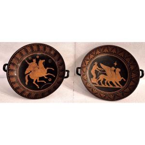 Pair Of Tazzas Del Vecchio Naples XIX Century Grand Tour