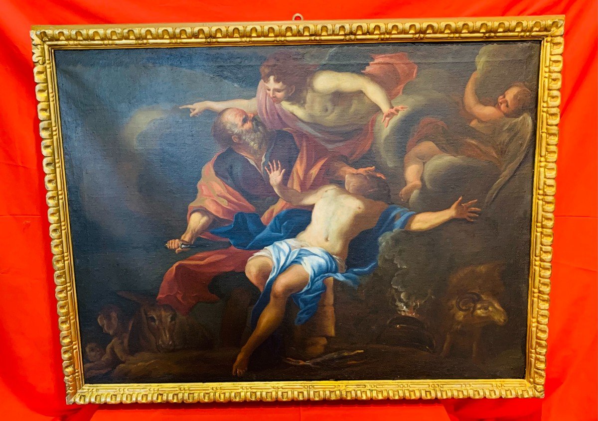 Painting Depicting The Sacrifice Of Isaac, Circa 1710 Attributed To Tommaso Dossi