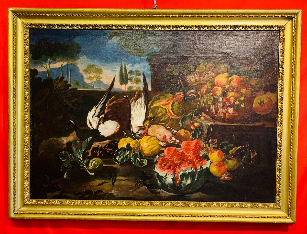  Exceptionnelle Nature Morte Attribuée à G'p' Castelli Dit Lo Spadino 1659-1730