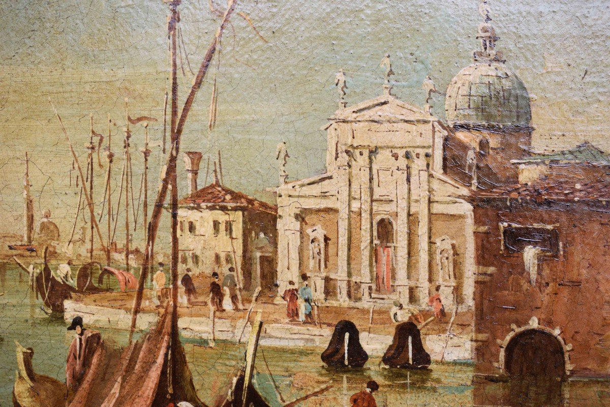 Première Moitié Du XIXe Siècle, école Guardesque Vues De Venise (2) Huile Sur Toile-photo-7