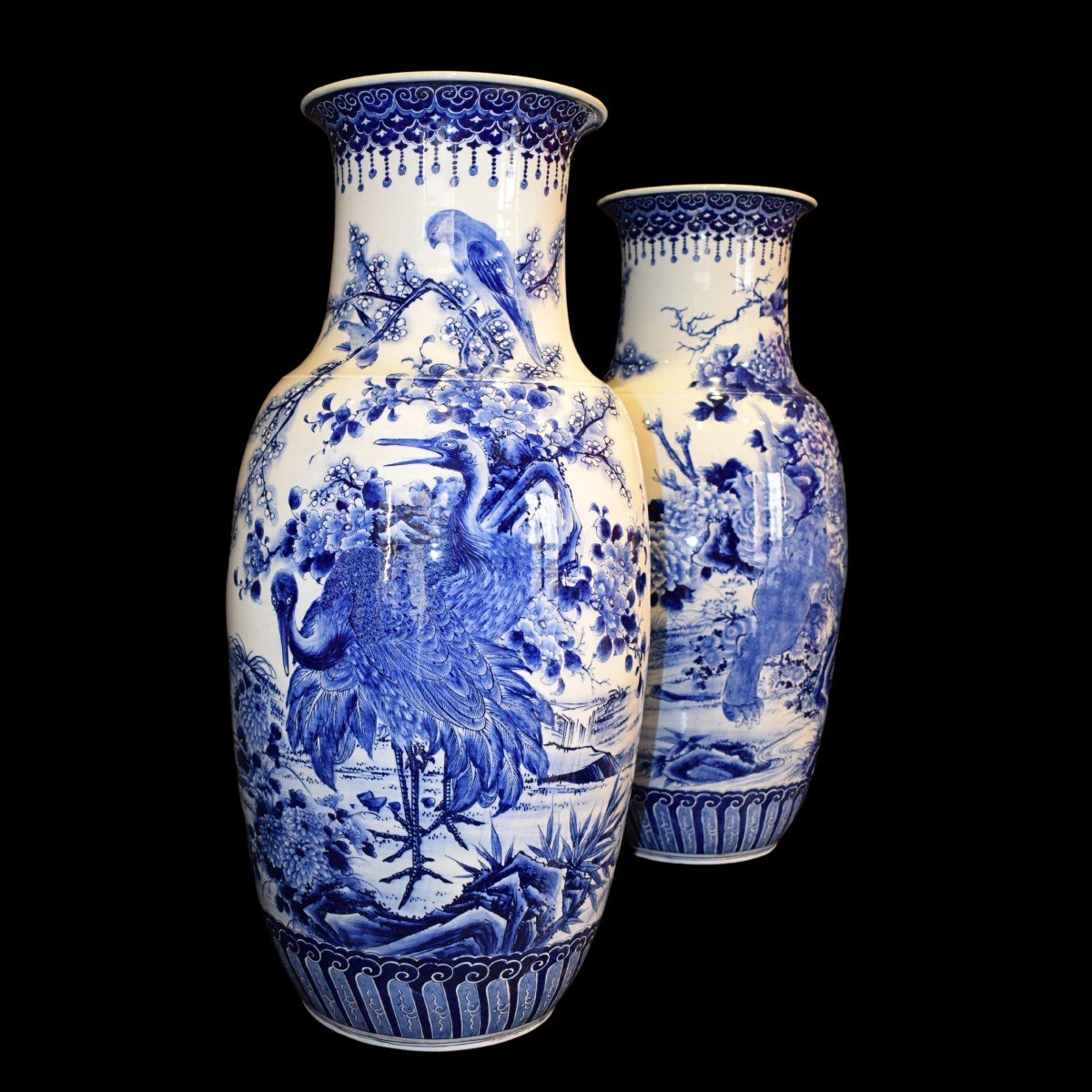 Japon, 1820 Paire De Vases Signé Sous La Base-photo-2