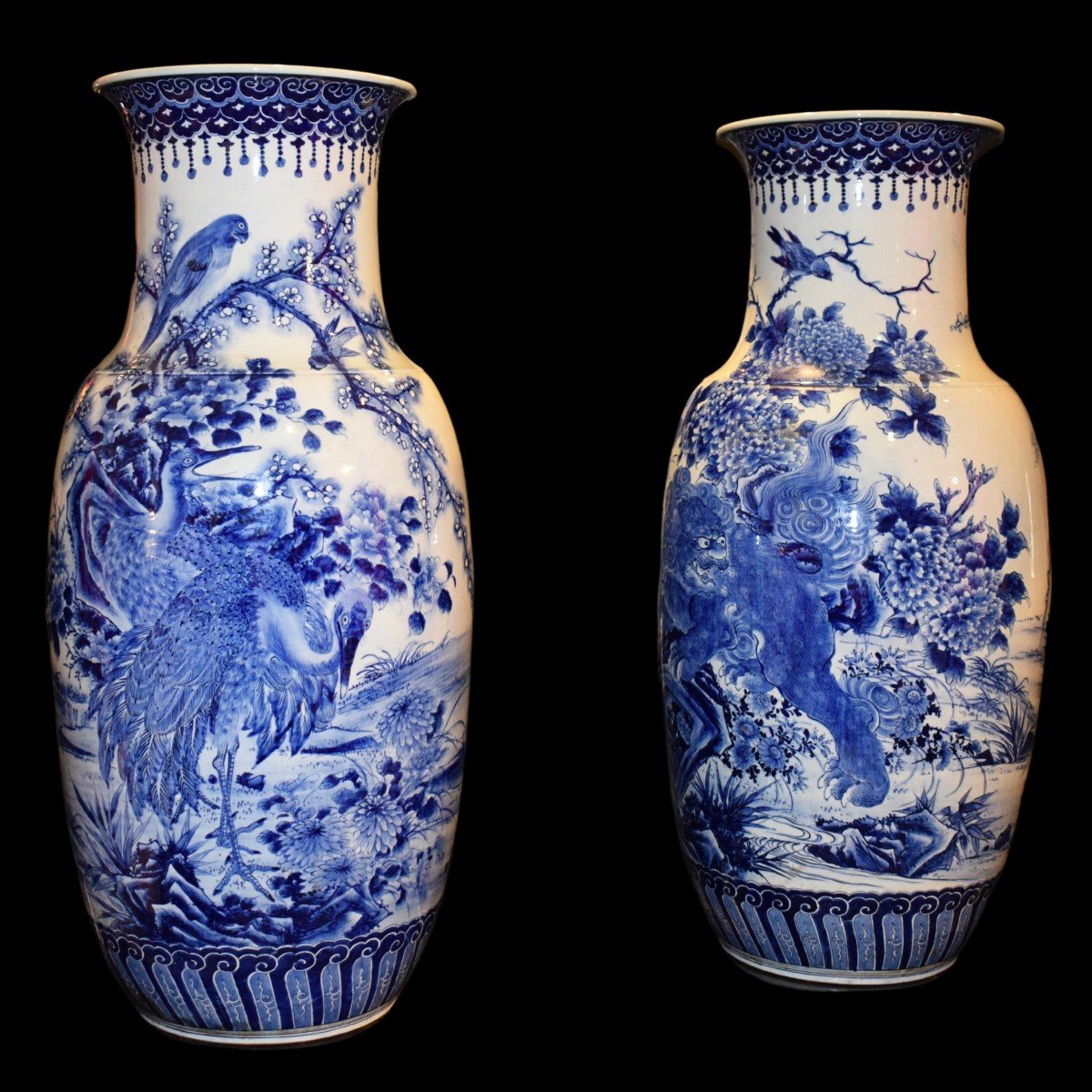 Japon, 1820 Paire De Vases Signé Sous La Base-photo-3