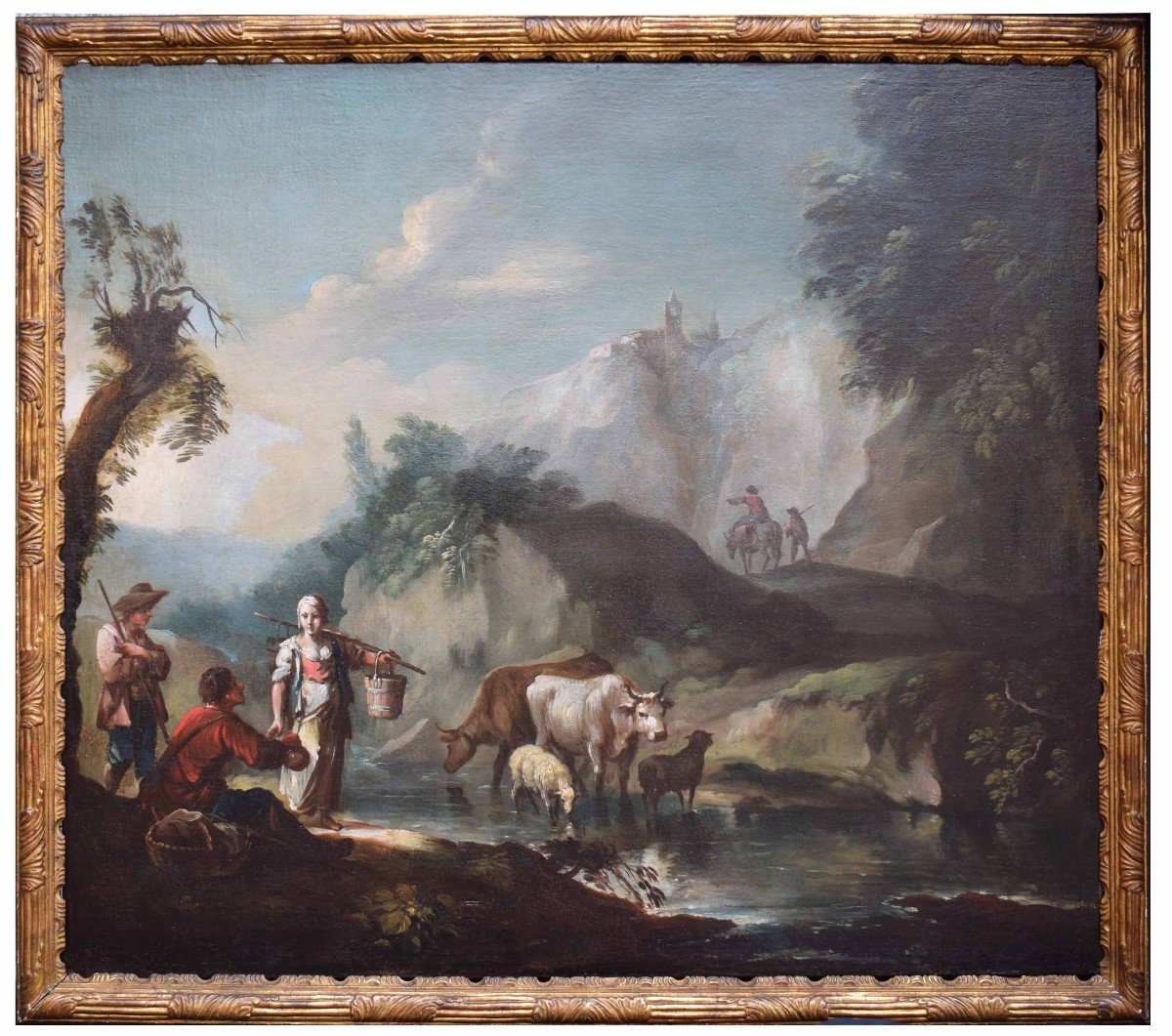 Francesco Antoniani (1700/1710 –  1775) Pastoral Scenes Paintings Oil On Canvas,-photo-3