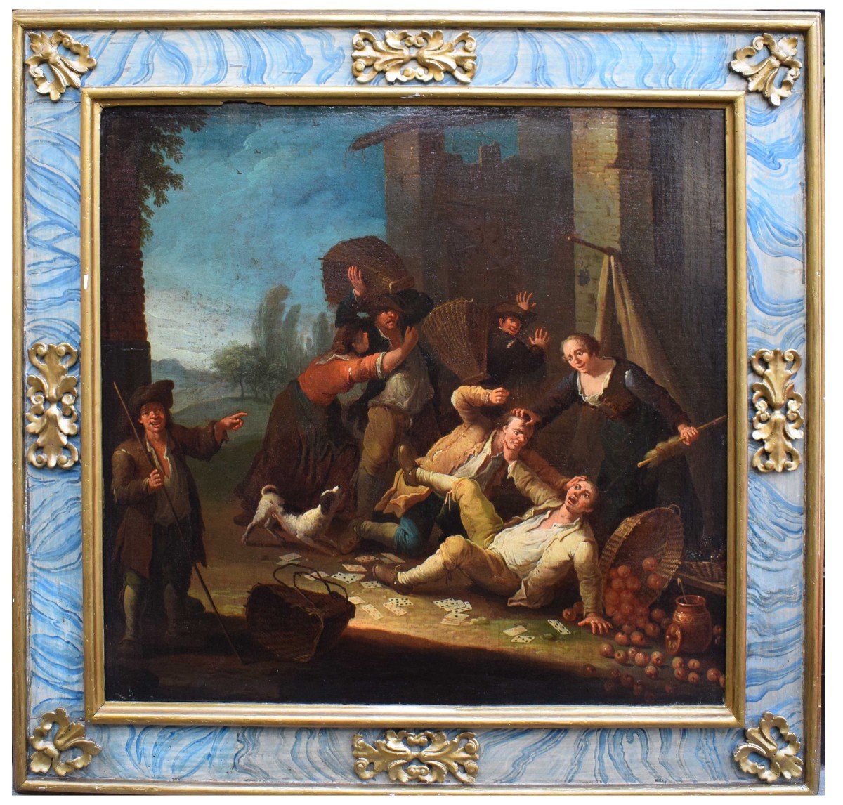 Giovanni Michele Graneri (1708-1762) Bagarre Huile Sur Toile Tableaux