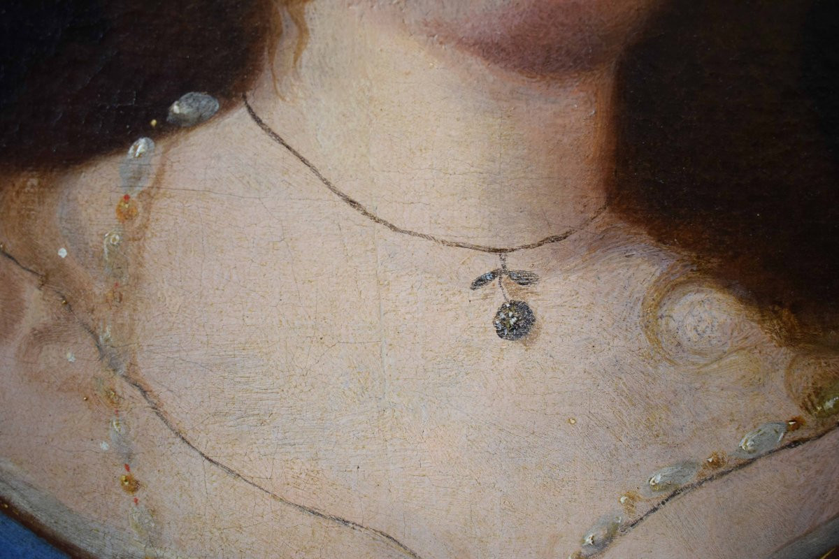 Lorenzo Greuter (Rome, 1620 – 1668) Portrait d'Une Dame En Robe Orientale Huile Sur Toile-photo-1