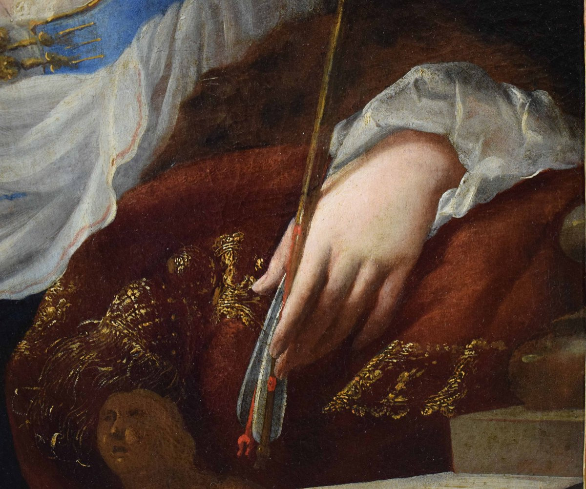 Lorenzo Greuter (Rome, 1620 – 1668) Portrait d'Une Dame En Robe Orientale Huile Sur Toile-photo-8