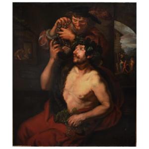 Atelier De Joachim Von Sandrart  Allégorie Du Mois d'Octobre Sous Les Traits De Bacchus