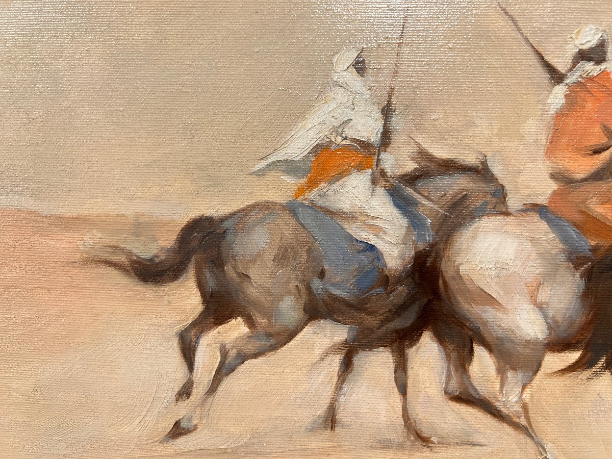 Ernesto Quarti Marchiò (bergamo, Italy, 1907-1982) Knights In The Desert-photo-4