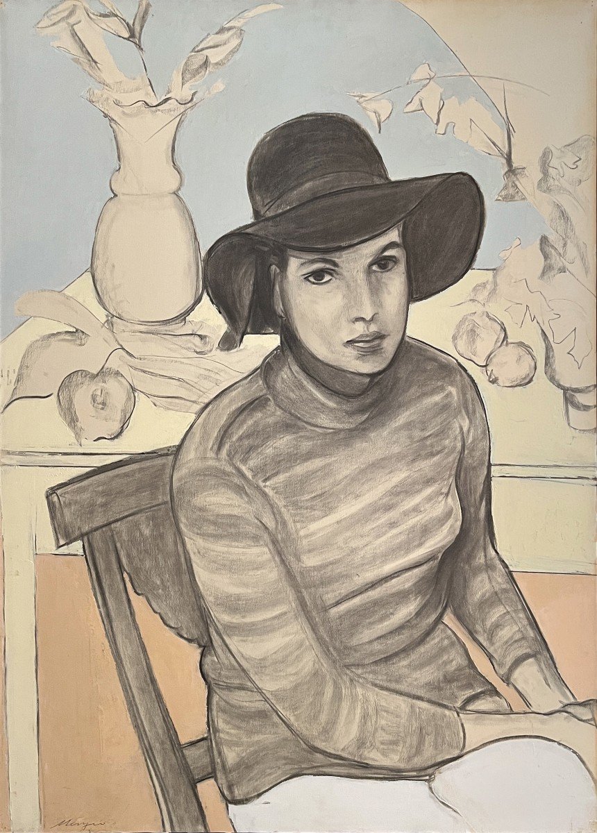 Francesco Menzio (1899-1979), Girl With Hat, 1968-photo-2