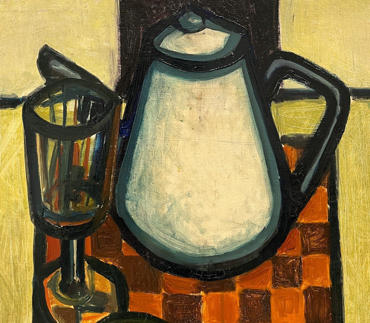 Christian Dagron (1924-2000) Nature Morte Avec Verre, Citronne Et Une Cafetière-photo-2