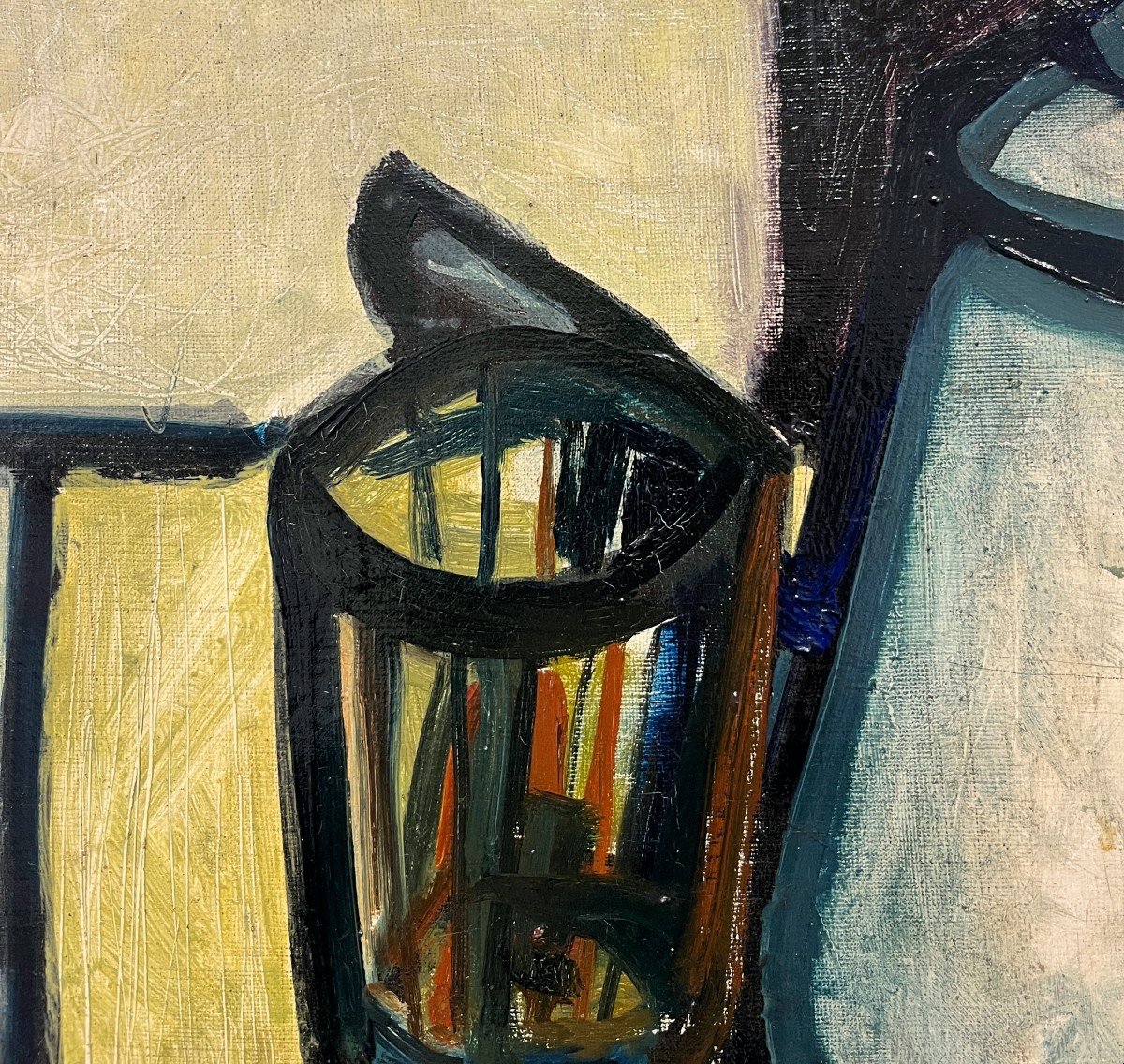 Christian Dagron (1924-2000) Nature Morte Avec Verre, Citronne Et Une Cafetière-photo-4