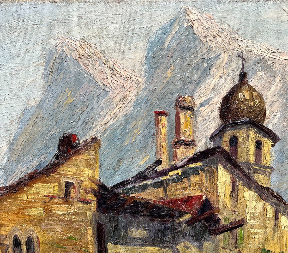 Giovanni Cavalleri Called "rana" (italy, 1858 - 1934), Landscape With Matterhorn View-photo-1