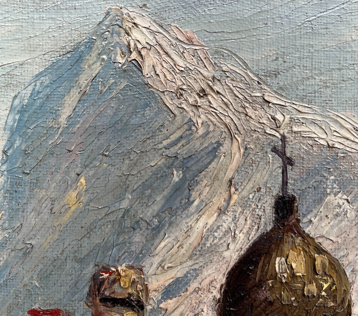 Giovanni Cavalleri Called "rana" (italy, 1858 - 1934), Landscape With Matterhorn View-photo-2