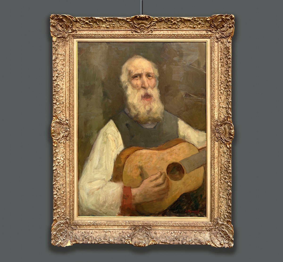 Carlo Bonomi (Turbigo, Milan, Italie, 1880-1961) Homme à la Guitare, 1938