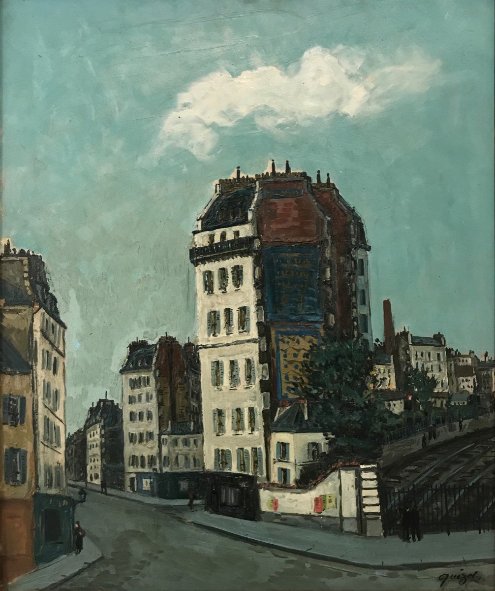 Alphonse Leon Quizet (1885-1955) Carrefour à Paris, 1952-photo-2