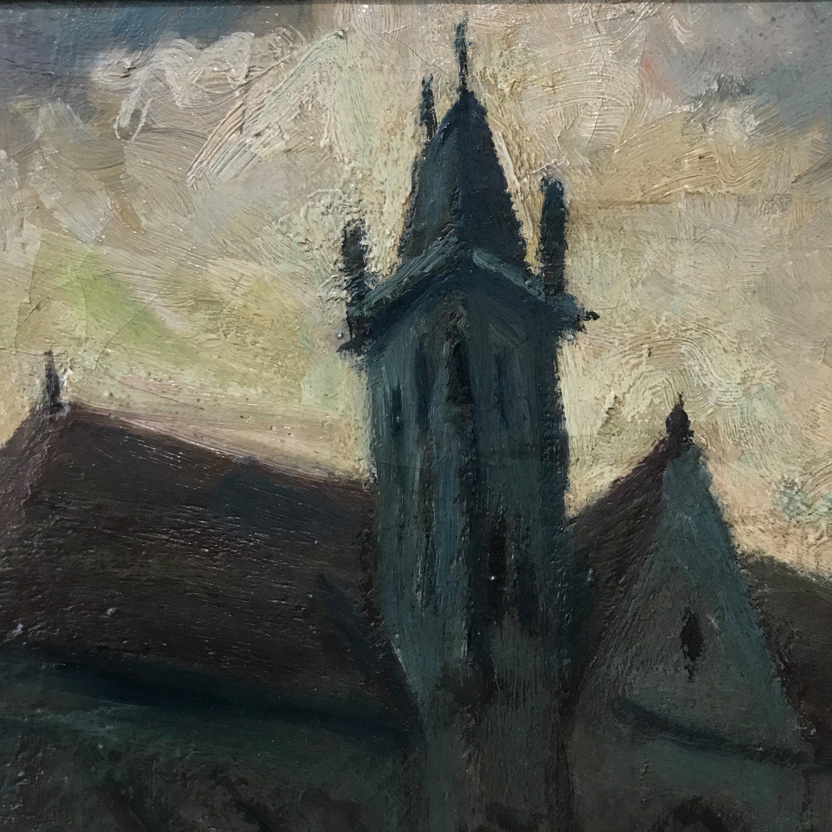 20th Century Artist, The Church Of Moret Sur Loing (near Fontainebleau)-photo-2