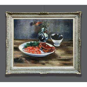 Gaston Sébire (1920-2001) Nature Morte Aux Crevettes