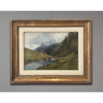Johann Joseph Geisser (1824-1894) Swiss Landscape