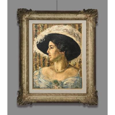 20th Century Artist Signed L. Mori, Female Portrait