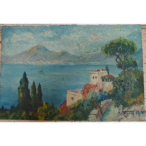 Oil On Wood - 1950s - Sea View