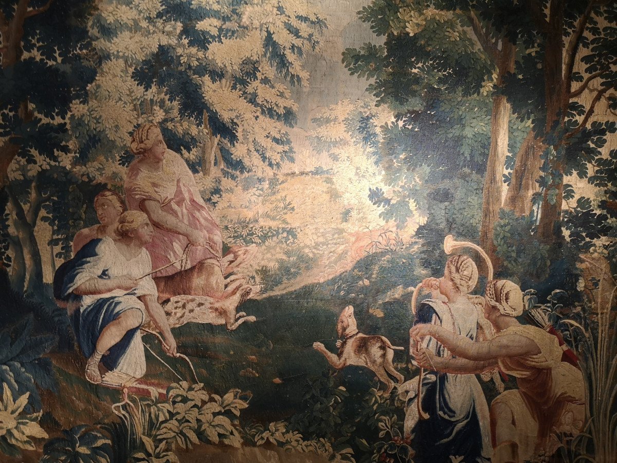 Tapestry Louis XVI Decorated With Diana's Hunt-photo-3