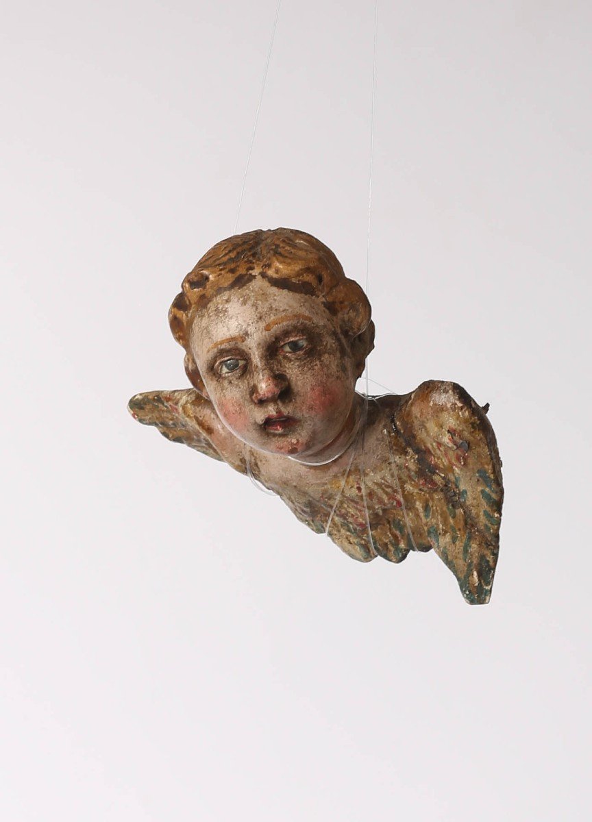 "cherub",  Terre Cuite Angel, Neapolitan Nativity 18th Century Naples-photo-3