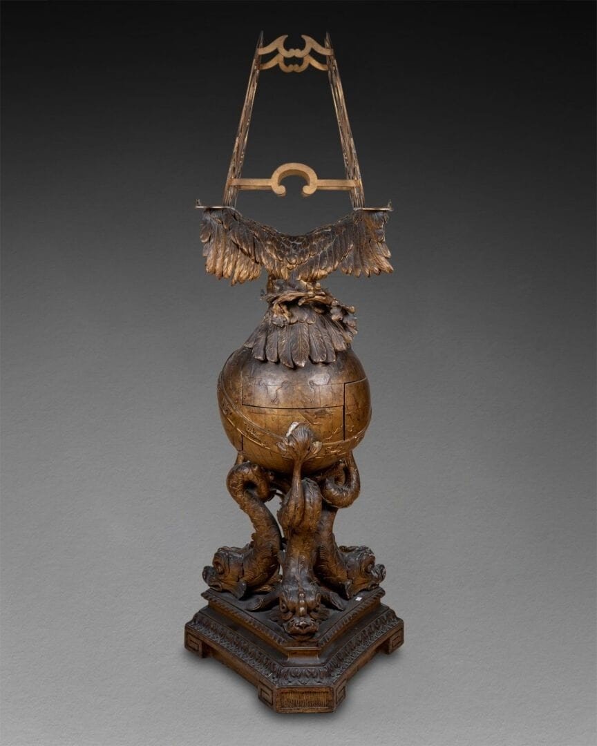 Lectern In Carved And Lacquered Wood, Golden Metal, Roma, XVIII Sec-photo-2