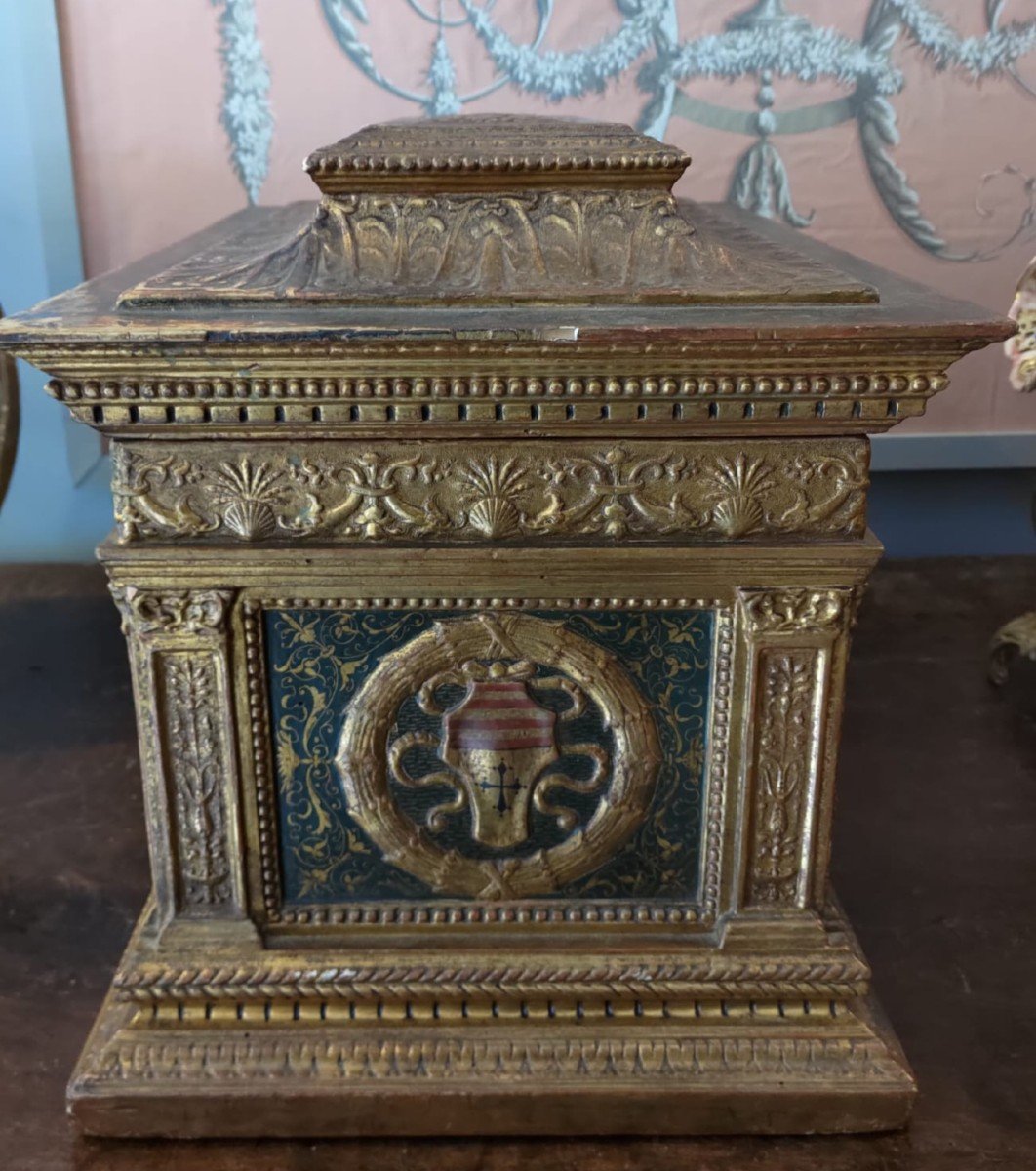 Coffret En Bois Marqueté Et Doré, Motifs Pastoraux, XIXe Siècle, écrit En Gallicien-photo-2