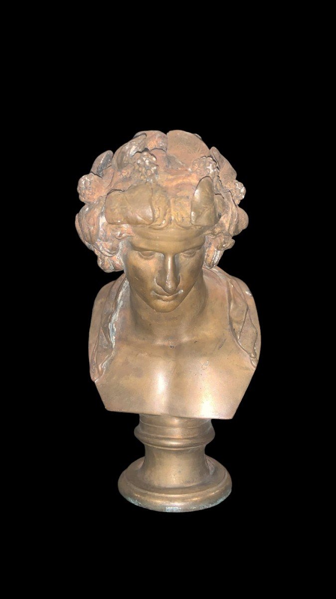 Bronze Bust Signed Ferdinand Barbedienne, With Intricate Details.