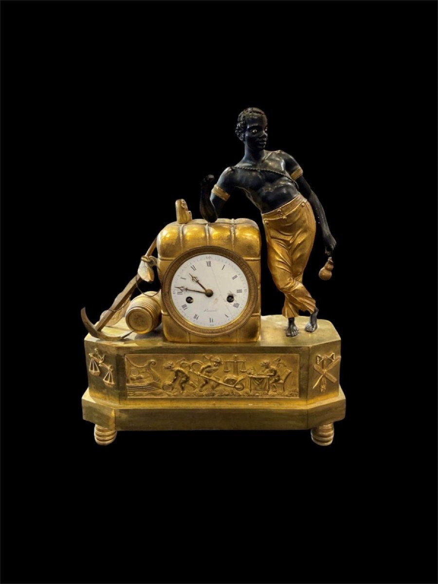 Gilded Bronze Sailor's Clock, 19th Century, Signed Hunziker-photo-2