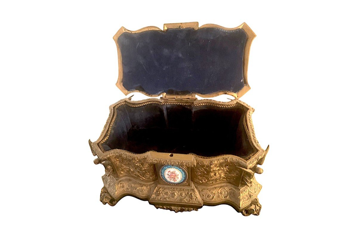 Gilded Bronze Box With Enamelled Sevres Plaques, Napoleon III-photo-3