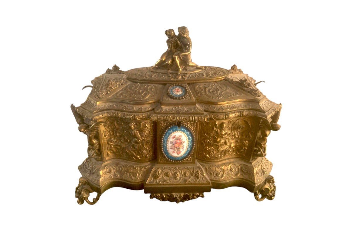 Gilded Bronze Box With Enamelled Sevres Plaques, Napoleon III