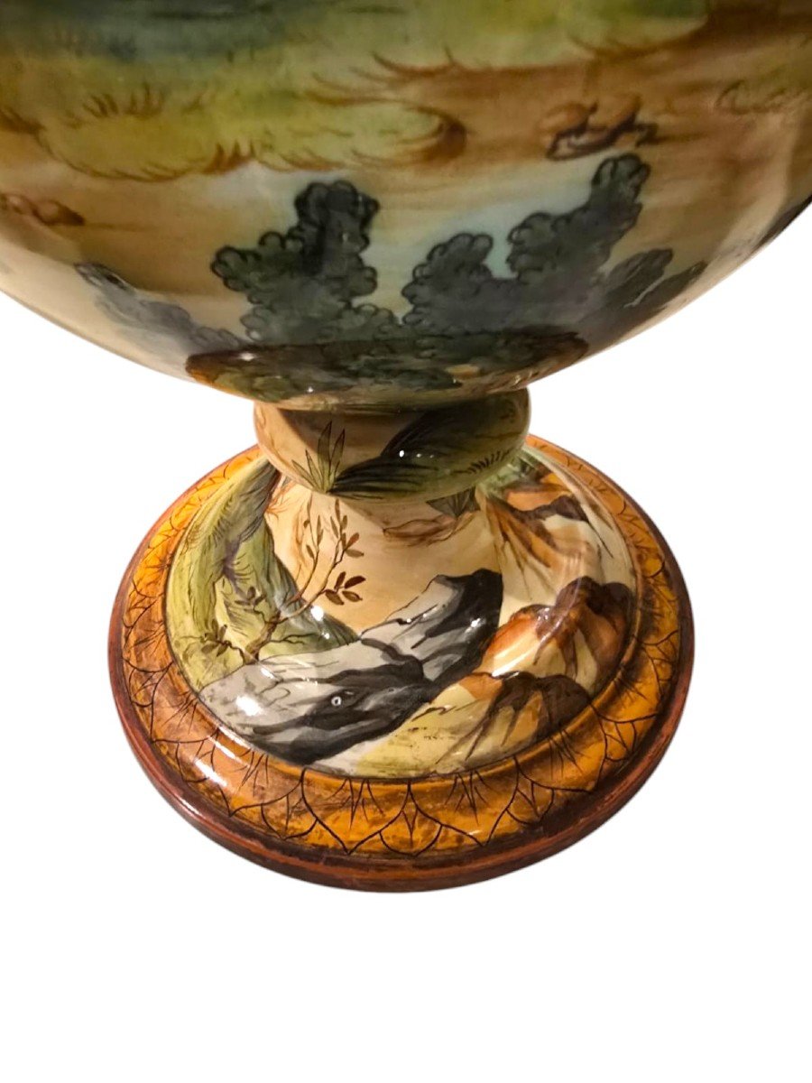 Grand Vase En Faïence Du XIXe Siècle, marqué Ginori-photo-4