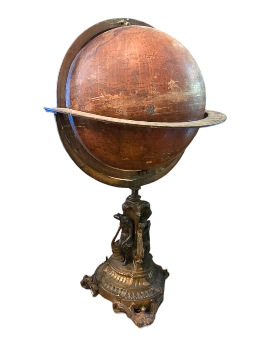  Globe Terrestre, Maison Delamarche  Paris, 1861