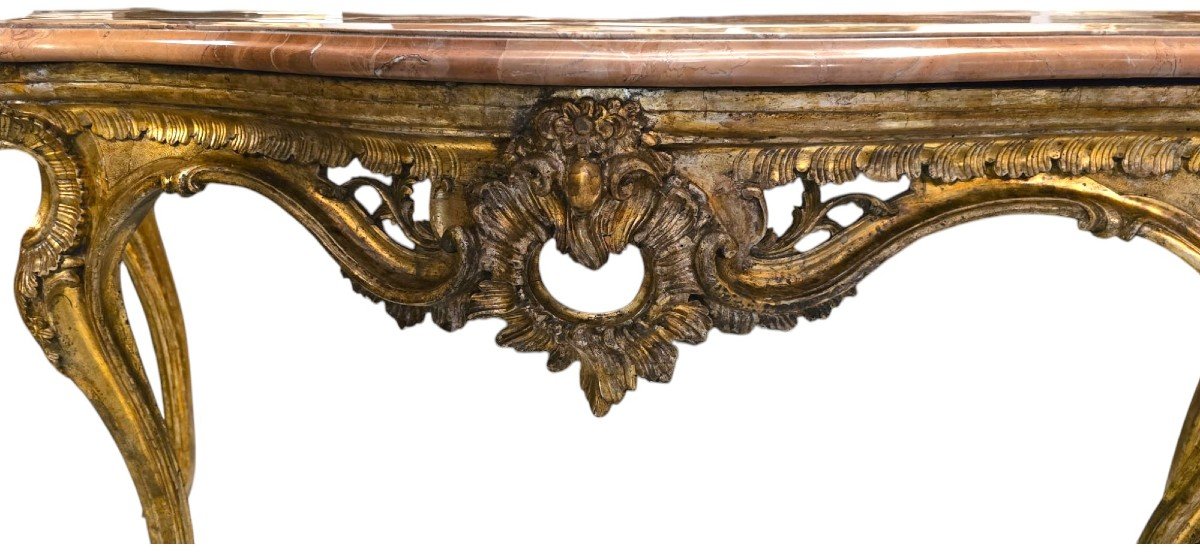 Console En Bois Sculpté Et Doré ,naples,  XVIIe Siècle-photo-4