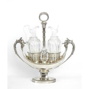 Huilier Vinaigrier En Argent, 19th Century